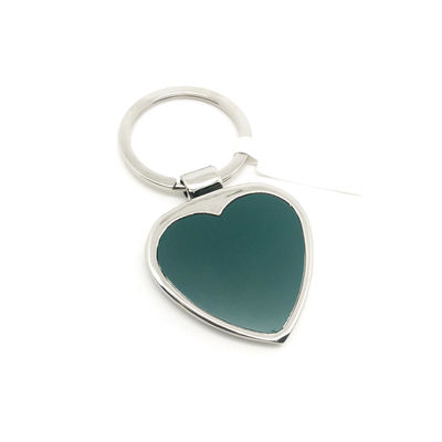 Silver Green Color Metal Keychain Holder 36x69x6mm