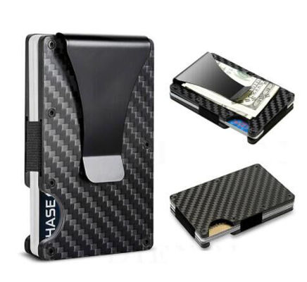 Aluminium PU Pemegang Kartu Kredit Dompet RFID Pemblokiran Organiser untuk 8-10 Kartu