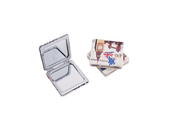 Square Double Kosmetik Pocket Mirror Mini ABS Souvenir Gift Printing Logo
