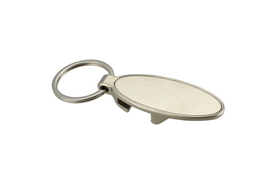 Ellipse Personalized Pembuka Botol Gantungan Kunci Zinc Alloy Metal Engraved Keyring
