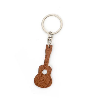 Gantungan Kunci Gitar Kayu Walnut Gaya Vintage Terukir - Tahan Lama Dan Bergaya
