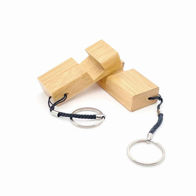 Handmade Wooden Phone Stand Keychain Pencetakan UV Multi Fungsional