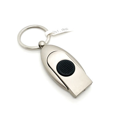 Pemegang Kunci Logam Silver untuk Promosi dengan Logo Khusus dalam Finish Siliver