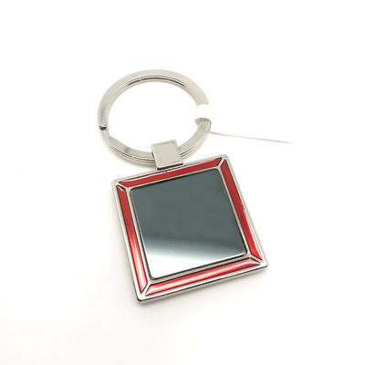 Red Zinc Alloy Metal Keychain Holder Dengan Logo Disesuaikan 34x72x5mm