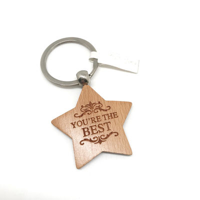 Keychain Kayu Ukiran Pribadi untuk Eco Friendly Gifting