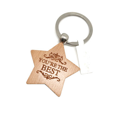 Keychain Kayu Ukiran Pribadi untuk Eco Friendly Gifting