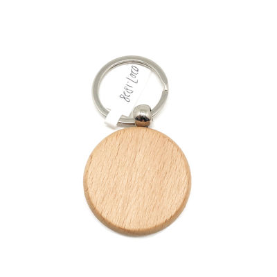 Custom Ukiran Kayu Keychain Ketahanan Dekoratif Key Ring dengan Desain Pribadi