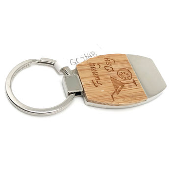 Keychain Kayu Ukiran Pribadi Hiasan Hadiah Ramah Lingkungan dengan Keindahan Kayu Alami