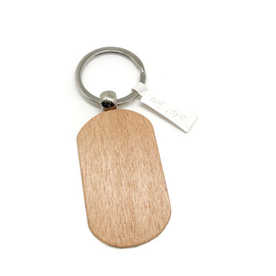 Daya tahan Ramah Lingkungan Keychain Kayu Disesuaikan Ukiran untuk Dekorasi Pribadi