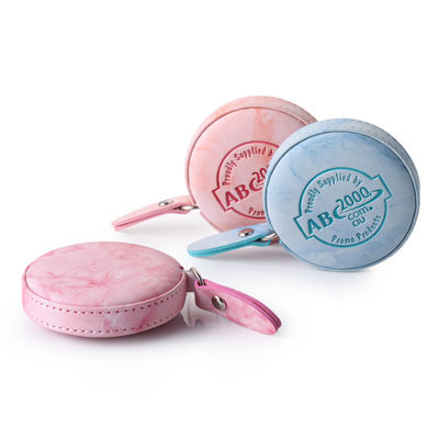 Customized Color PU ABS Tape Measure Double Sided 150mm/60inch Range Retractable Ruler dalam Polybag
