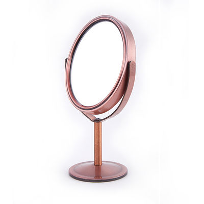 Mirror Meja Kosmetik 360 derajat Berputar Bulat Vanity dengan 2X pembesaran dan Fitur LED