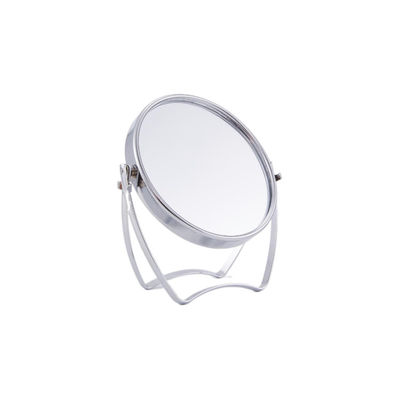 Perak PU Kulit LED Kosmetik Meja Top Mirror dengan fungsi berputar