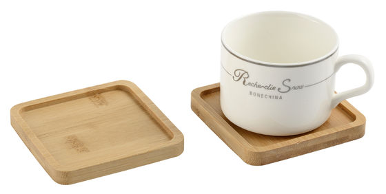 6- Cork/PU Coaster Cups Set dengan Base Desain Khusus Absorbent