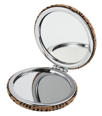 Disesuaikan PU Cosmetic Pocket Mirror dengan 1x/2x pembesaran