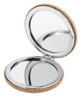 Custom PU Double Sided Logo Pocket Mirror Kompak Lipat untuk On the Go Beauty