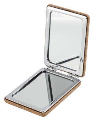 Customized PU Double Sided 1x/2x Compact Foldable Pocket Mirror dalam Polybag