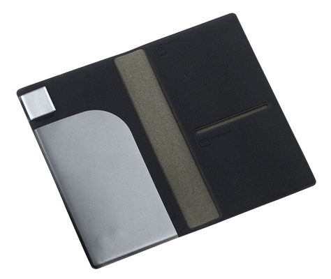 Custom Weave Pattern PU Kulit Travel Passport Holder tahan air 4 kartu slot ID Window