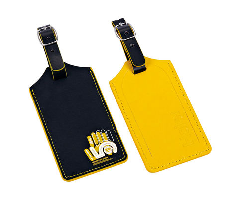 Segitiga PU / Aluminium Baggage Tag Custom Print Fits Tas yang Berbeda dengan Tali Genggam Aman