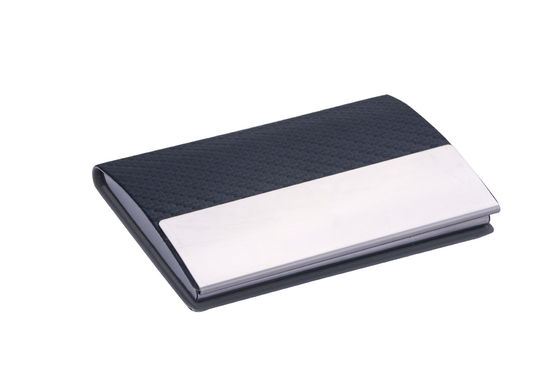 Metal PU Slim Minimalis persegi panjang pemegang kartu nama