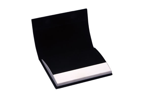 Metal PU Slim Minimalis persegi panjang pemegang kartu nama