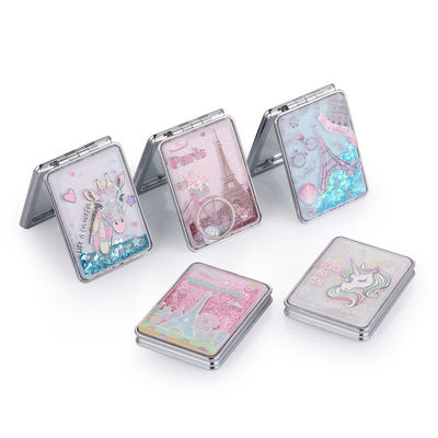 Portabel Lipat Bulat Portable Makeup Pocket Mirror Compact Cosmetic Mirrors dengan NO Lighting