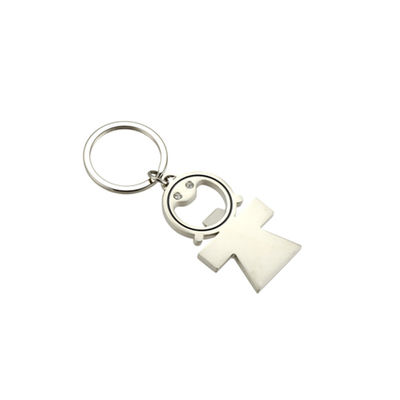 Keychain pembuka botol bir logam kompak dengan plating khusus