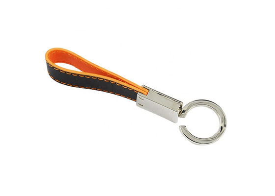 Stitch Metal Snap Hook Gantungan Kunci 7mm Debossing Kulit Gantungan Kunci Mobil