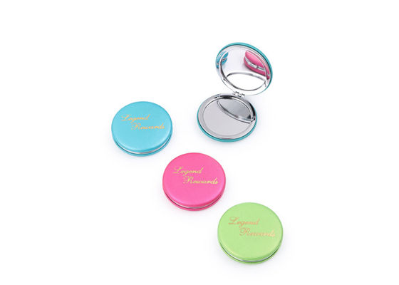 Cermin Saku Kosmetik Promosi Macaron PU Cermin Tas Ringkas