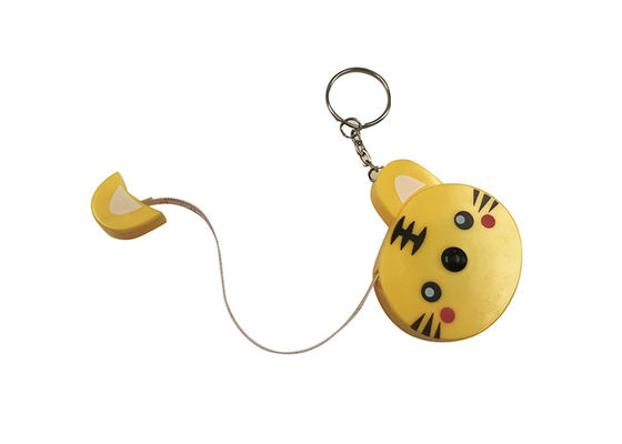 Cute Tiger Retractable Tape Measure ABS Plastik Penjahit Hewan Logam