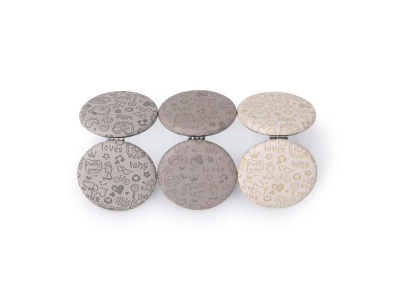 Debossing Kosmetik Dompet Cermin Ringkas Pola Lucu Kulit PU