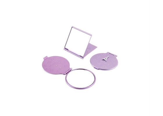 Aluminium Bulat Cermin Lipat Kecil Lipat Perjalanan Compact Mirror Square