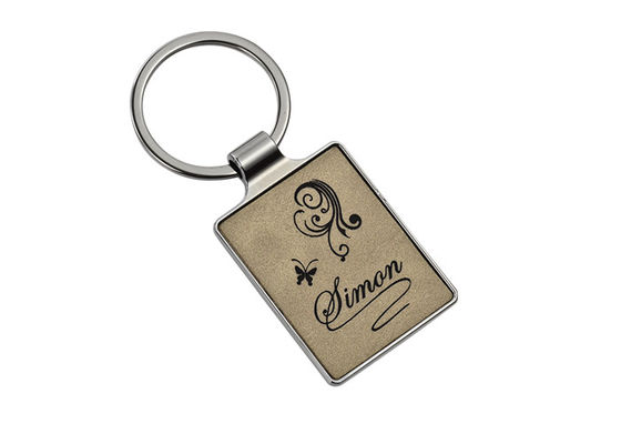 Laser Engraving Logo Kulit Gantungan Kunci 55mm 4mm Merah Muda Gantungan Kunci Iklan