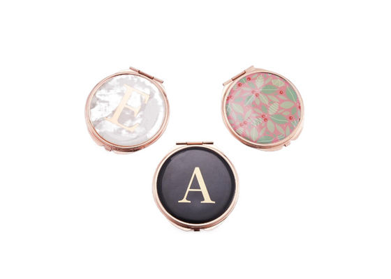 ABS Logam Rose Gold Cermin Saku Kosmetik Pantone Cermin Lipat Kecil