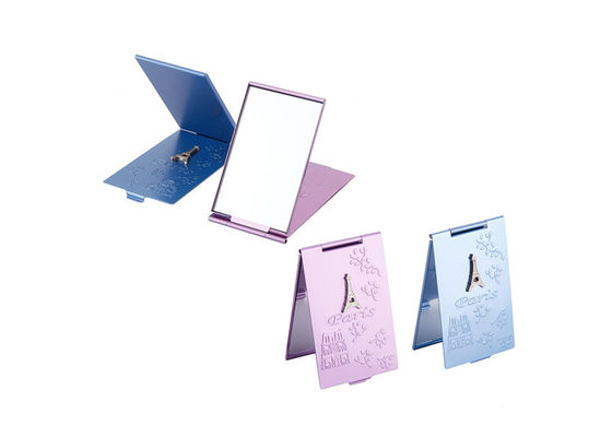 Cermin Saku Kosmetik Aluminium Ungu 60mm Cermin Dompet Kecil