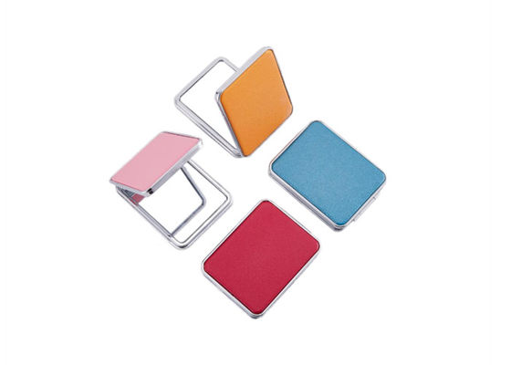 Cermin Saku Kosmetik PU Lipat Persegi Panjang 11mm Tebal Cermin Perjalanan Kecil