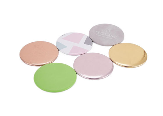 Cermin Rias Kaca ABS Lipat 11mm Bulat Compact Mirror Logo Kulit PU