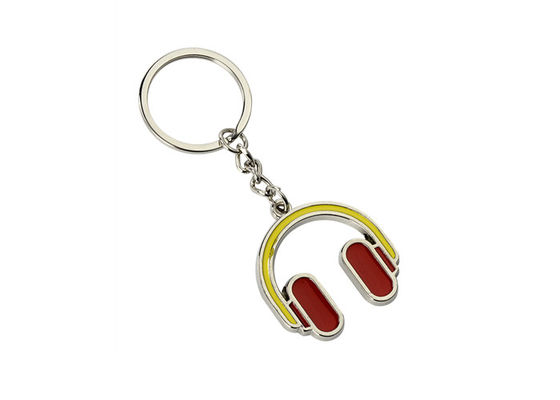 Besi Lucu Enamel Gantungan Kunci Hadiah Souvenir Gantungan Kunci Headphone Logam