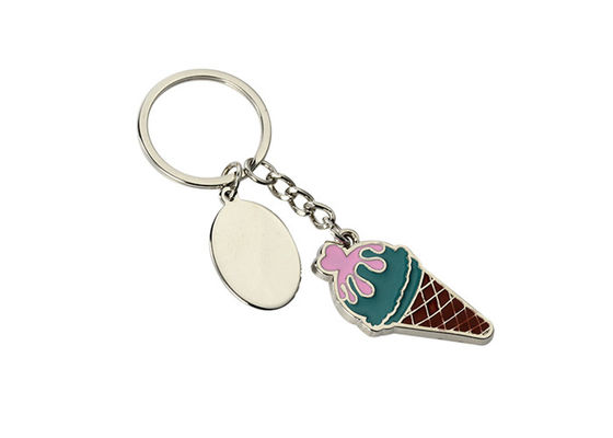 Pantone Cute Metal Gantungan Kunci Enamel 3 Mm Tebal Mobil Es Krim Gantungan Kunci Paduan Seng