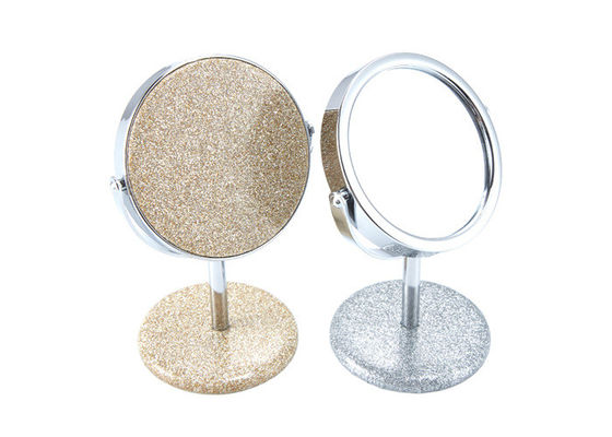 Imega Shining PU Circle Makeup Mirror Dua Sisi Kosmetik Lucu Dapat Diputar
