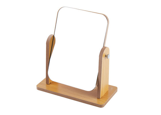 Cermin Meja Kosmetik Persegi Panjang yang Dapat Diputar Cermin Desktop Kayu Beech 9 X 24cm