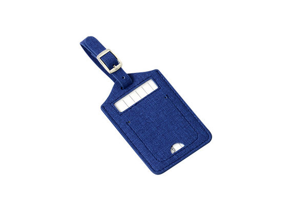 Tag Bagasi Kain Persegi Panjang Warna Pantone, Hadiah Periklanan Kulit Pu Perjalanan
