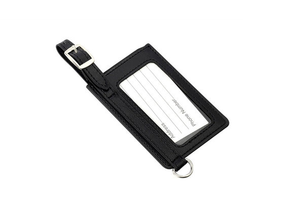 Tag Bagasi Kulit Pribadi Logam PU Rectangle Cool Metal Baggage Tag