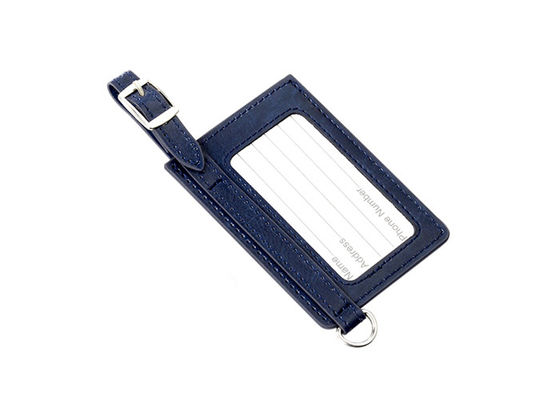 Tag Bagasi Kulit Pribadi Logam PU Rectangle Cool Metal Baggage Tag