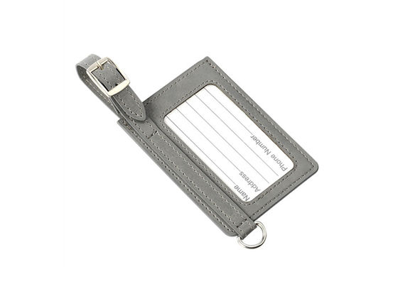 Tag Bagasi Kulit Pribadi Logam PU Rectangle Cool Metal Baggage Tag