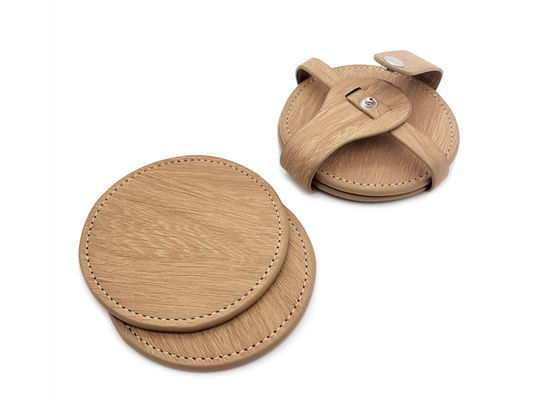 Imega Glass Round Drink Coaster Tatakan Teh Kulit Beludru