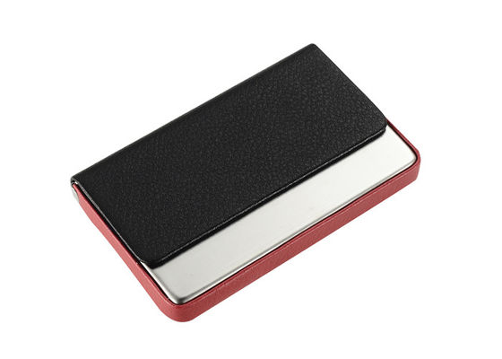 Merek Magnetic Card Case PU Kulit Zinc Alloy Metal Card Holders Nama