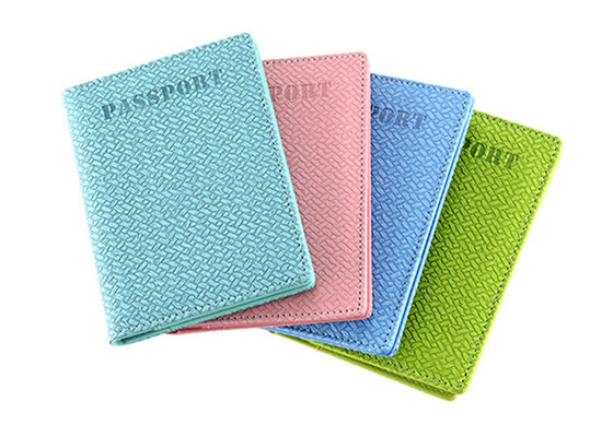 Weave Passport Cover Leather PU Wallet Rectangle Pantone Color