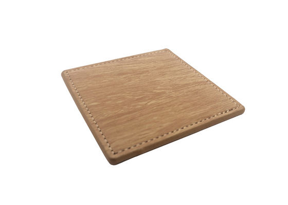 Gelas Gelas Square Leather Coaster Kayu PU Leather Drink Coaster