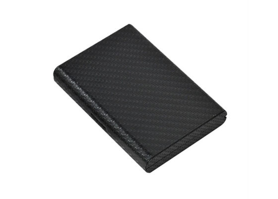 Dompet Organizer Kartu Kredit Serat Karbon RFID Memblokir Aluminium Kulit