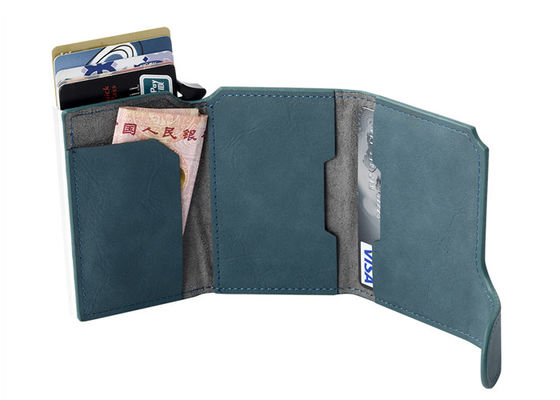 Dompet Klip Uang Kulit PU Dan Pemegang Kartu Kredit Pemblokiran RFID Disesuaikan